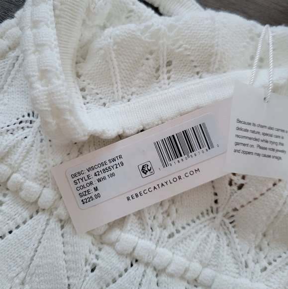 Rebecca Taylor White Viscose Knit Peplum Sweater Tank NWT Sizes XS & Medium - Picture 6 of 11